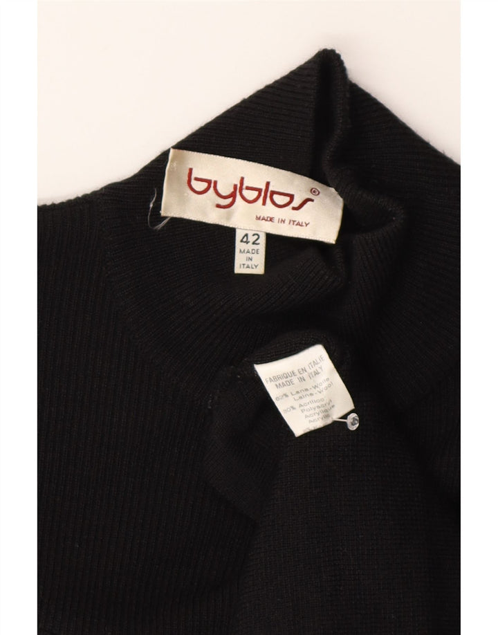 Byblos Dame Langærmet Jumper Kjole IT 42 Medium Sort Uld