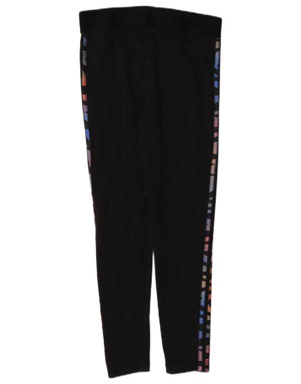 Adidas Dame Grafiske Leggings UK 12/14 Medium Sort Bomuld