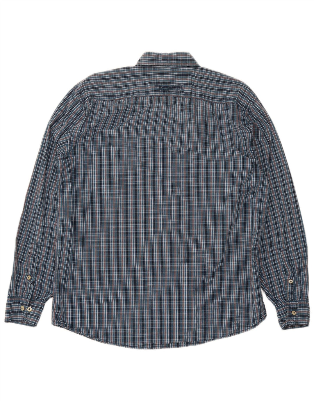 Camisa masculina Camel Active grande algodão guingão azul marinho