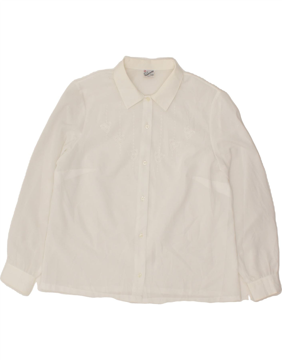 PRIMAVERA FIRENZE Womens Graphic Shirt IT 49 XL White Vintage Primavera Firenze and Second-Hand Primavera Firenze from Messina Hembry 