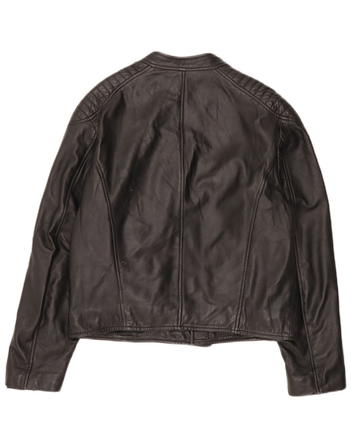 Basile Mens Leather Jacket UK 38 Medium Black