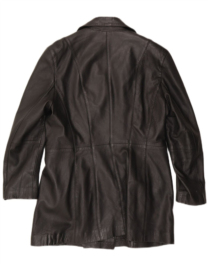 Vintage læderfrakke til kvinder EU 44 XL sort læder