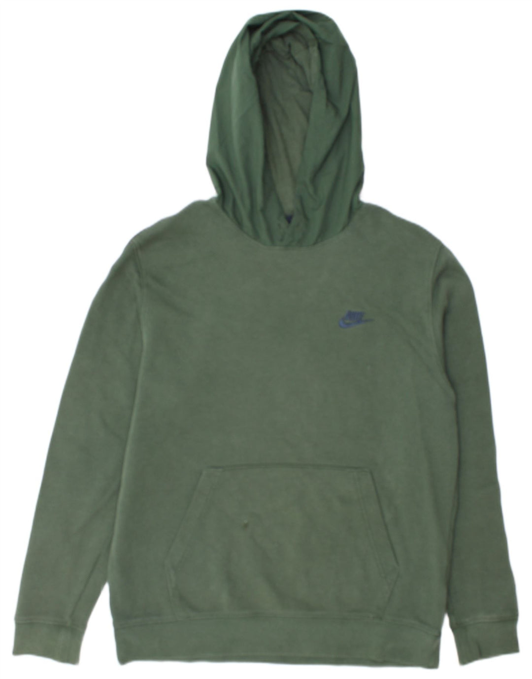 Nike Mens Graphic Hoodie Jumper Medium Green Cotton