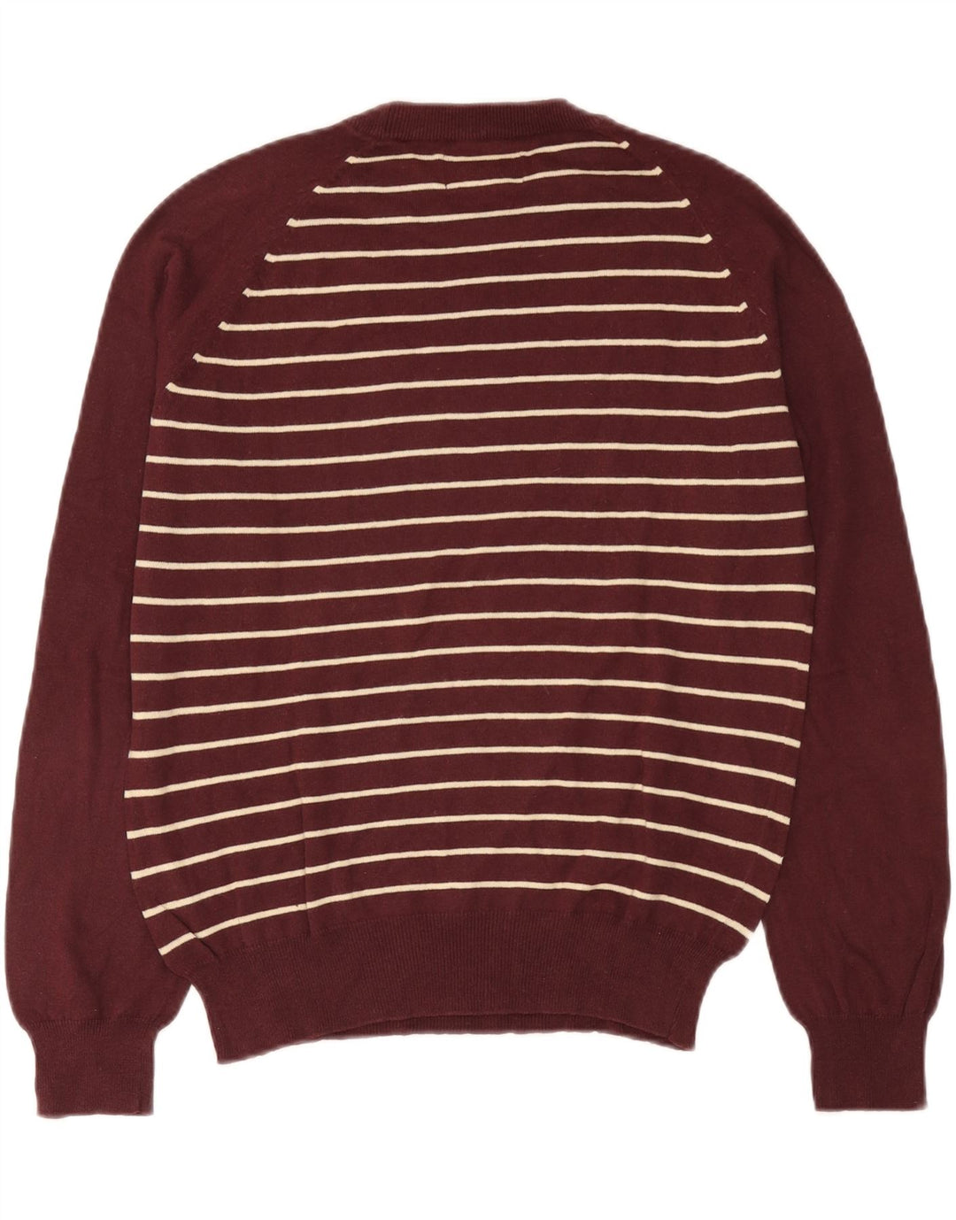 Foot Locker Mens Crew Neck Jumper Sweater Medium Burgundy Striped