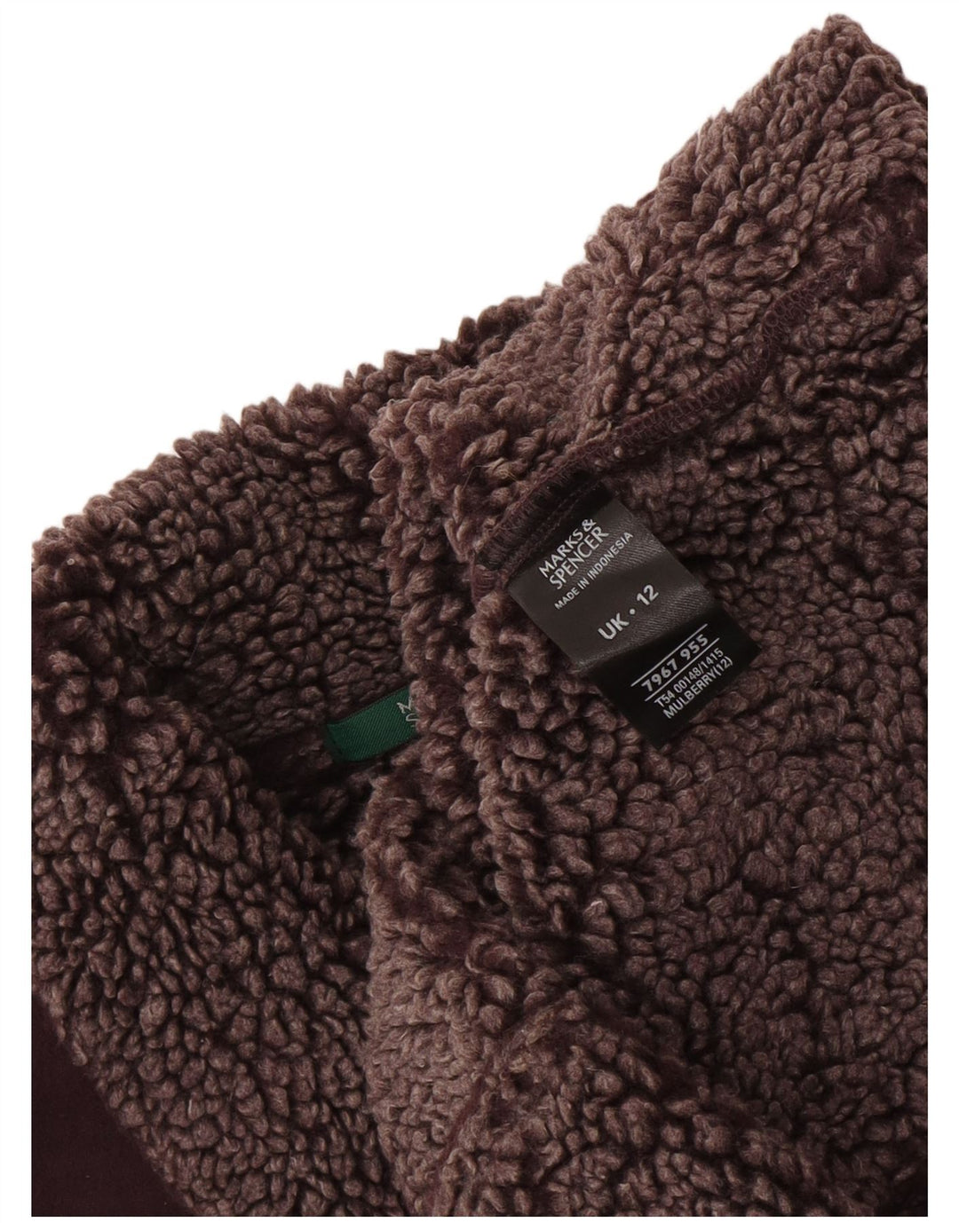 Marks & Spencer Dame Sherpa Gilet UK 12 Medium Burgundy Polyester