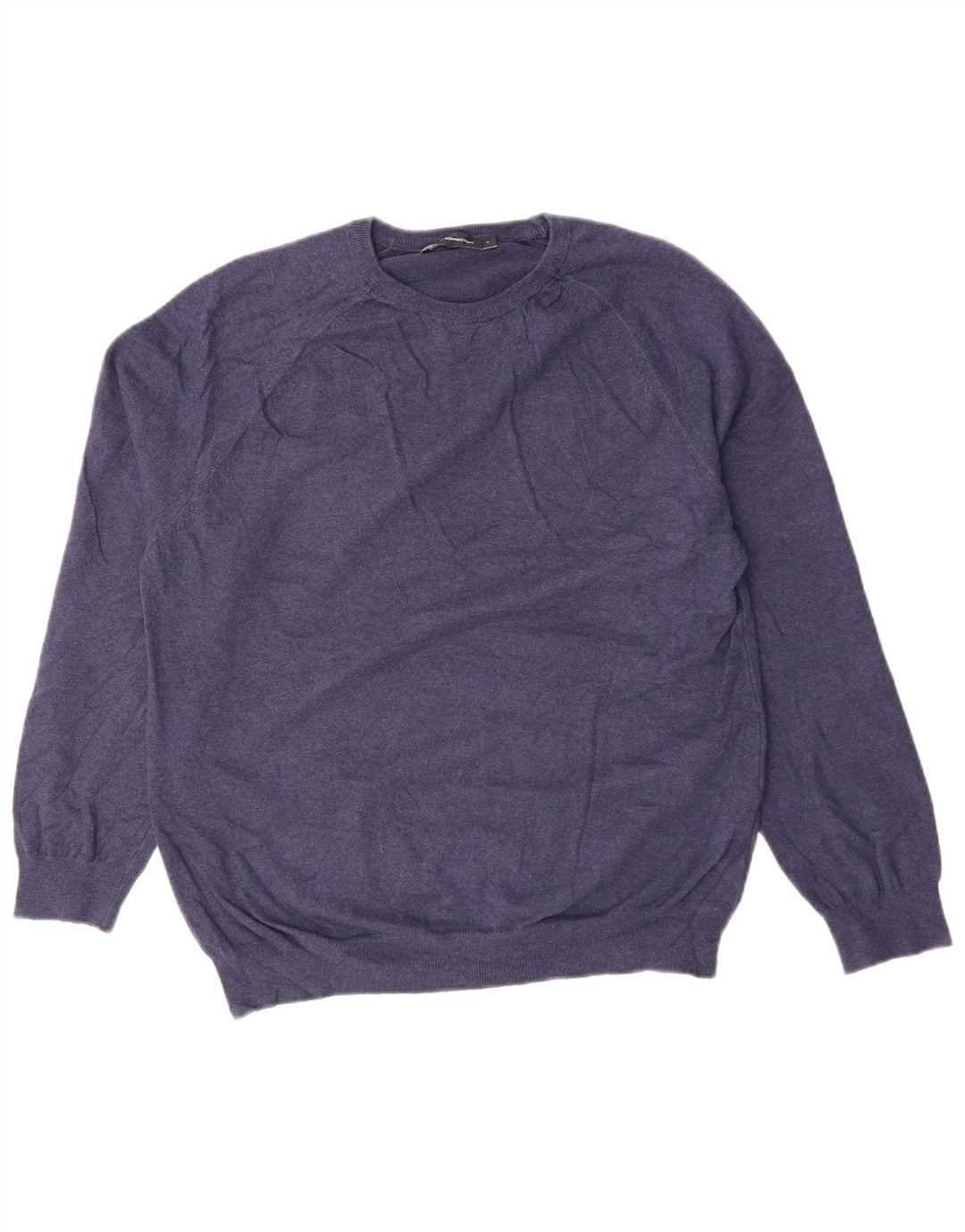 FRENCH CONNECTION Mens Crew Neck Jumper Sweater Large Navy Blue Cotton