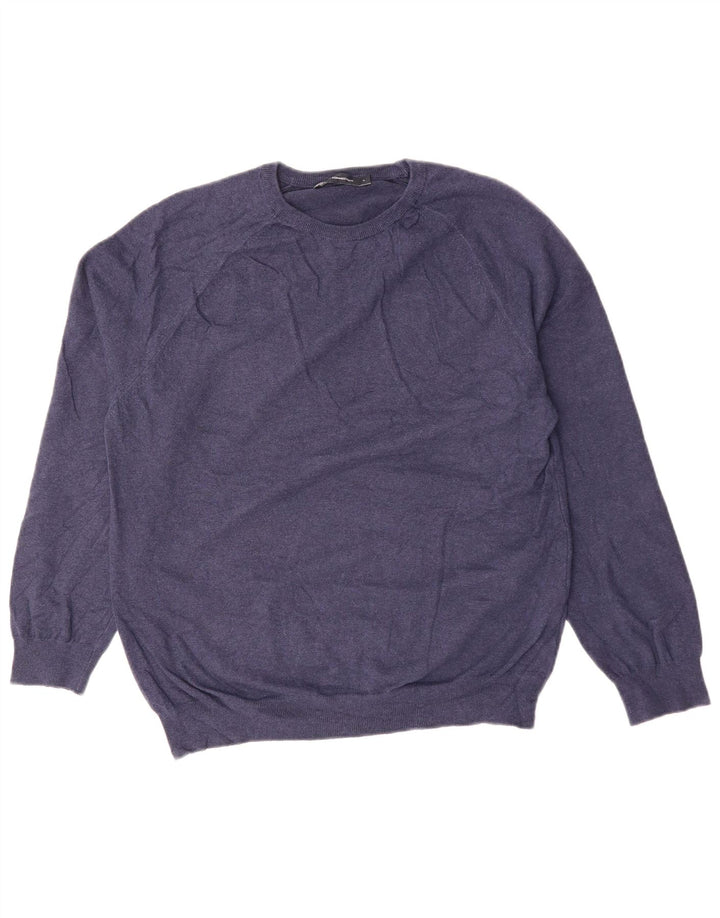 FRENCH CONNECTION Mens Crew Neck Jumper Sweater Large Navy Blue Cotton