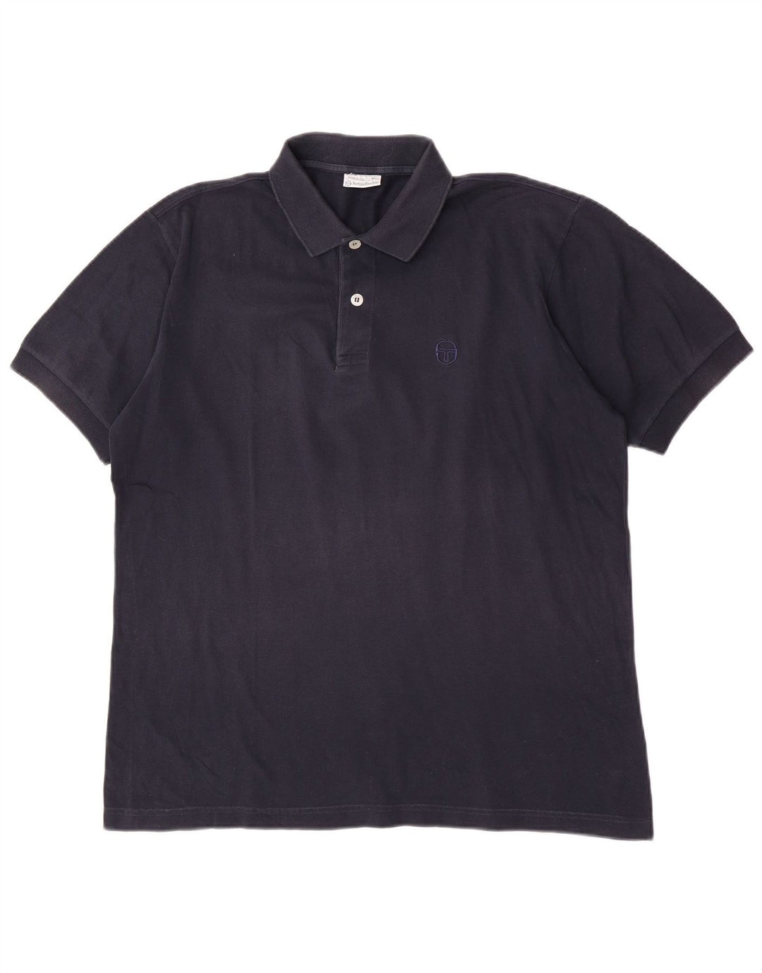 Sergio Tacchini Mens Polo Shirt Large Navy Blue Cotton