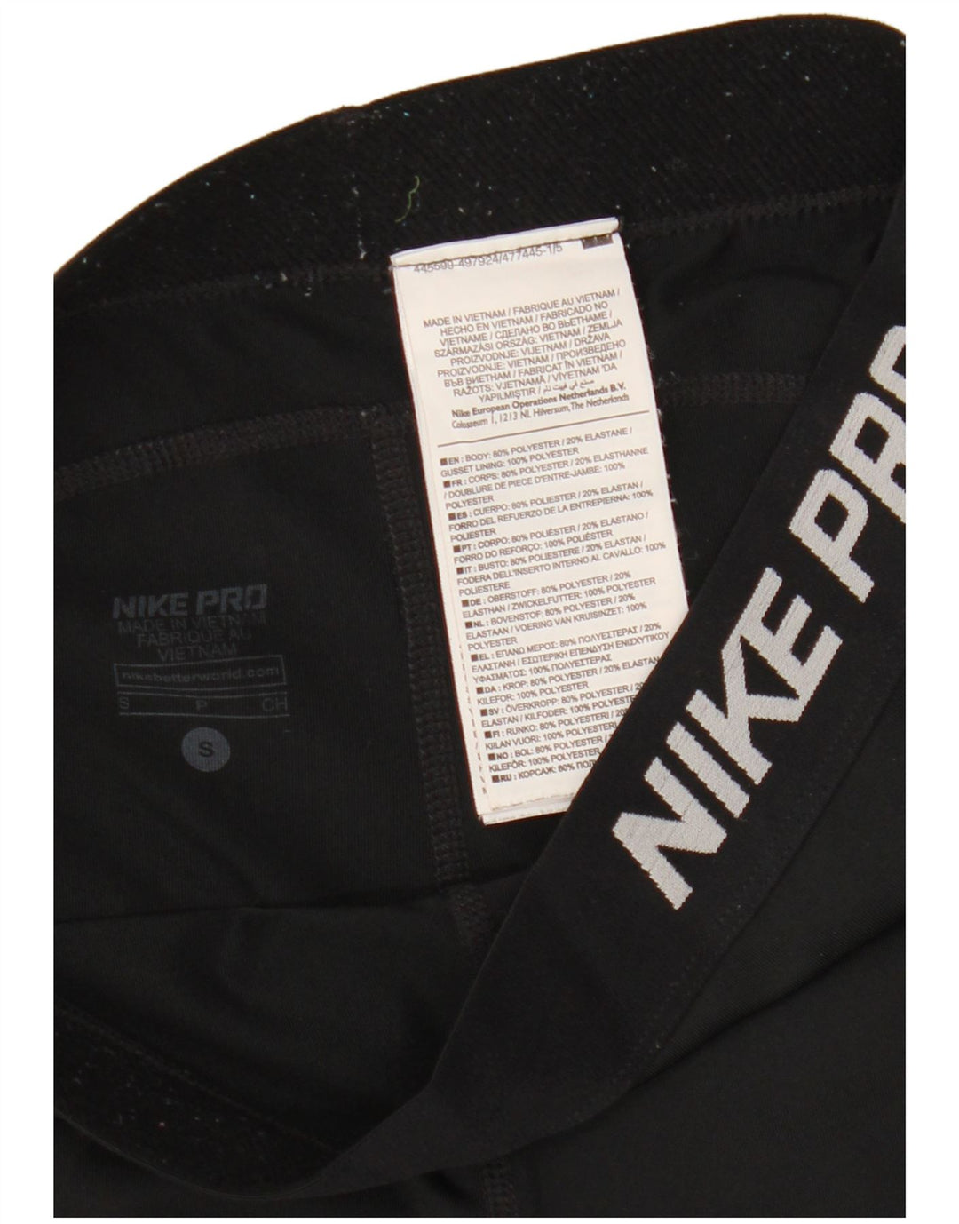 Nike Dame Capri Graphic Træningsdragt Bukser UK 10 Small Black Polyester