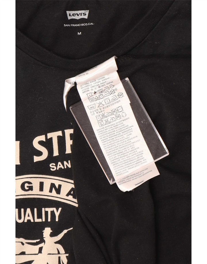 Levi's Mens Graphic T-Shirt Top Medium Black Cotton
