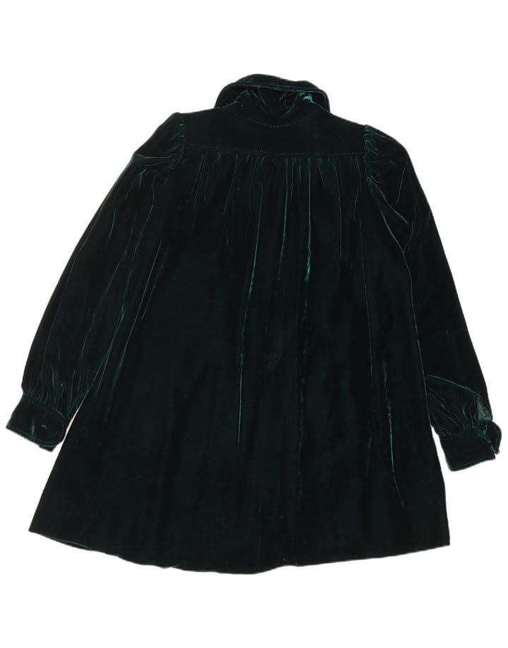 Vintage Dame Velvet Overcoat UK 14 Medium Green