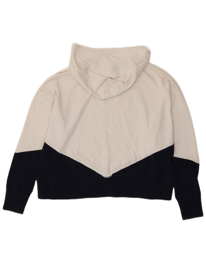 Gap Womens Graphic Oversized Hoodie Jumper UK 14 Medium White Colourblock