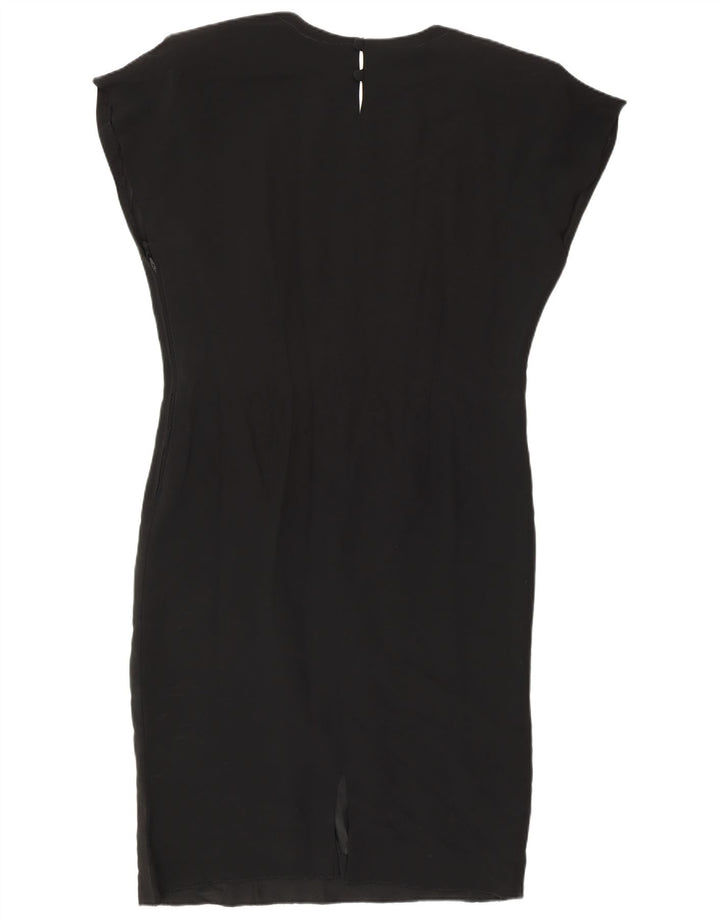 Vintage Womens Sequin Sheath Dress IT 48 XL Black Retro