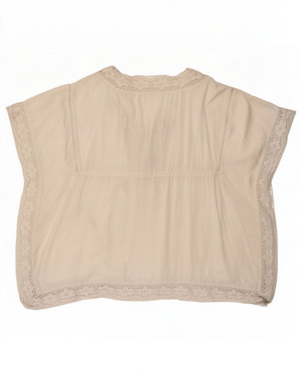 Camicetta da spiaggia da donna Benetton Top UK 14 Cotone floreale bianco medio