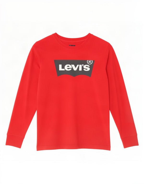Levi's Boys Grafisk Top Langærmet 11-12 År Rød Bomuld