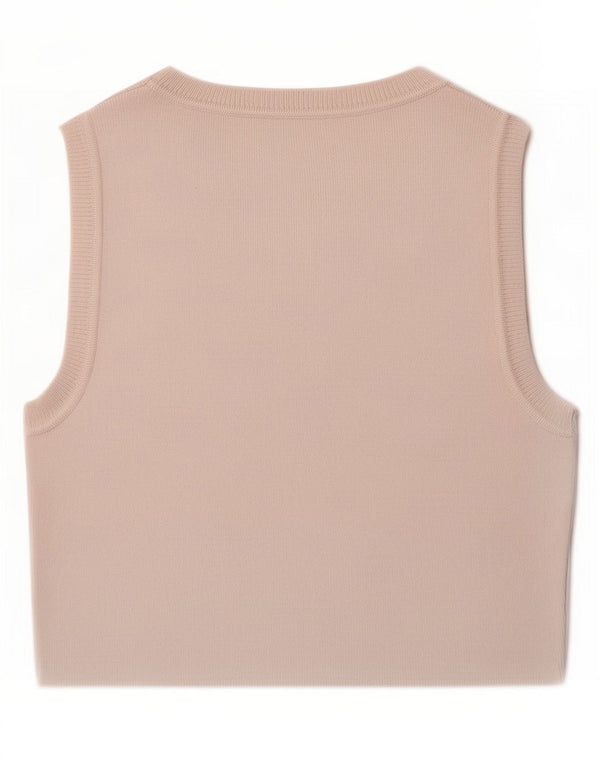 Zara Damen Crop Vest Top UK 12 Mittelweiße Viskose