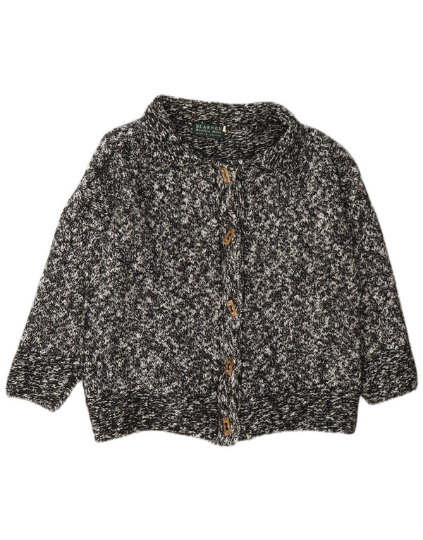 Blarney Womens Cardigan Sweater UK 14 Large Black Flecked Wool