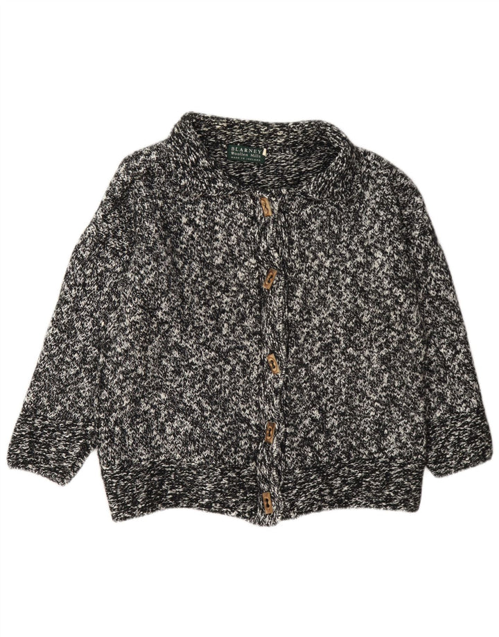 Blarney Womens Cardigan Sweater UK 14 Large Black Flecked Wool