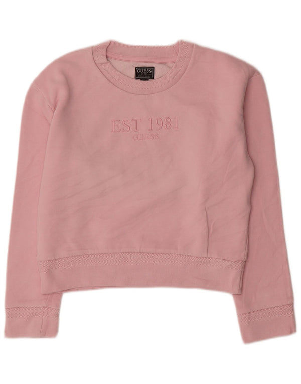 Guess Grafik-Crop-Sweatshirt für Mädchen, 13–14 Jahre, rosa Baumwolle