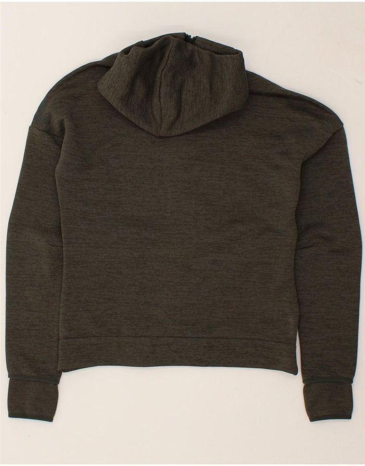 ADIDAS Womens Zip Hoodie Sweater UK 8/10 Small Grey Polyester Vintage Adidas and Second-Hand Adidas from Messina Hembry 
