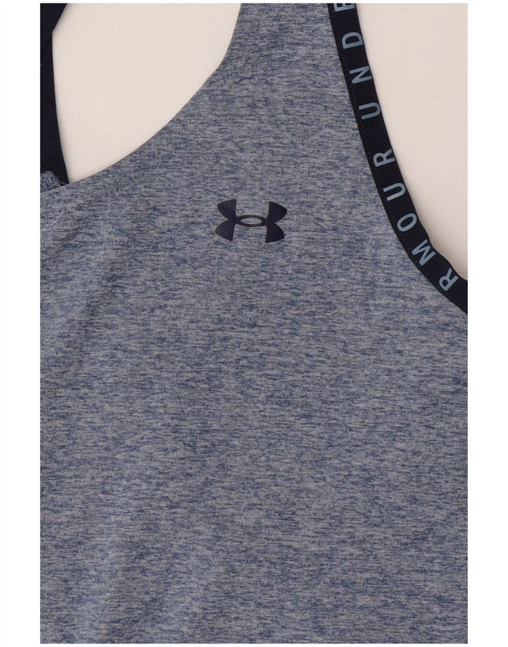 Under Armour Womens Graphic Vest Top UK 10 Small Blue Flecked