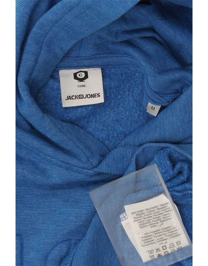 Jack & Jones Mens Graphic Hoodie Jumper Medium Blue Cotton