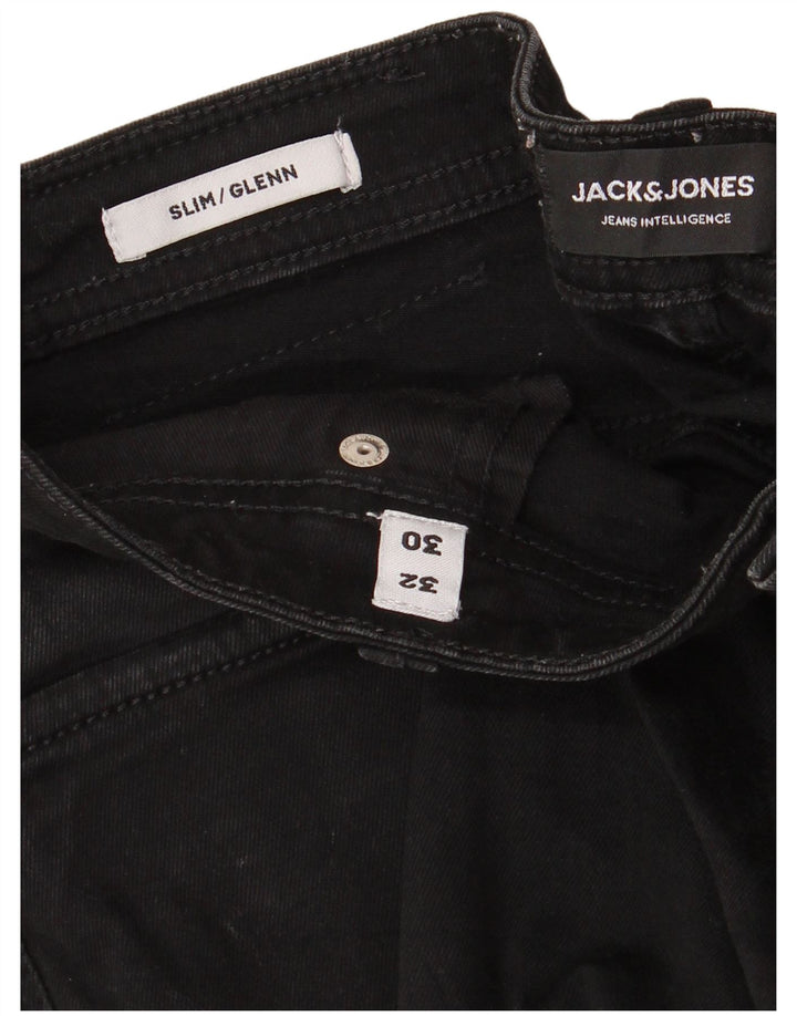 JACK & JONES Mens GLENN Slim Jeans W32 L30 Black Cotton
