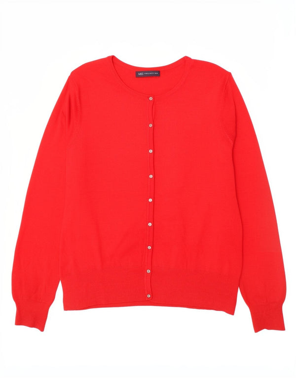 Marks & Spencer Womens Cardigan Sweater UK 14 Medium Red