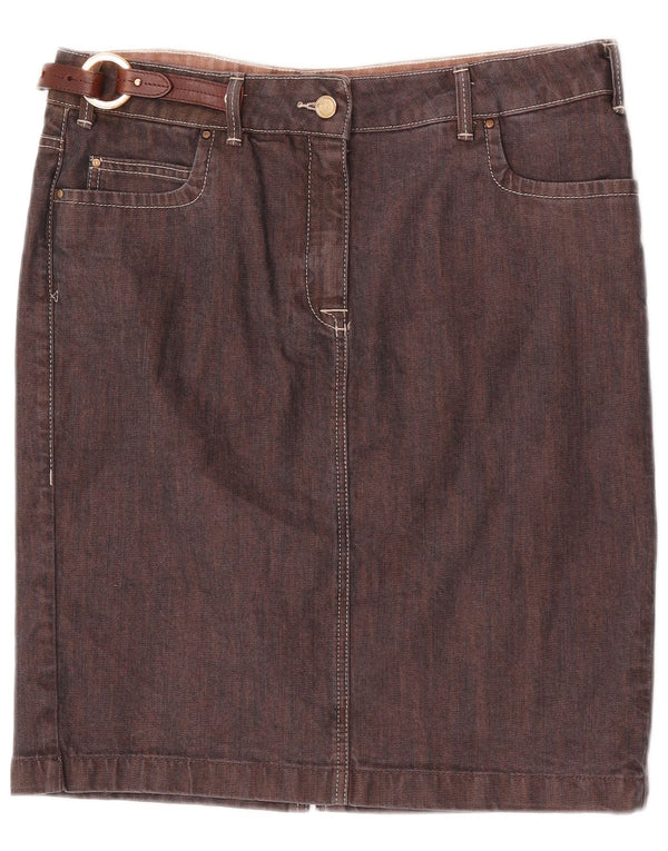 Trussardi Jupe En Jean IT 46 Large W34 Marron Coton Femme