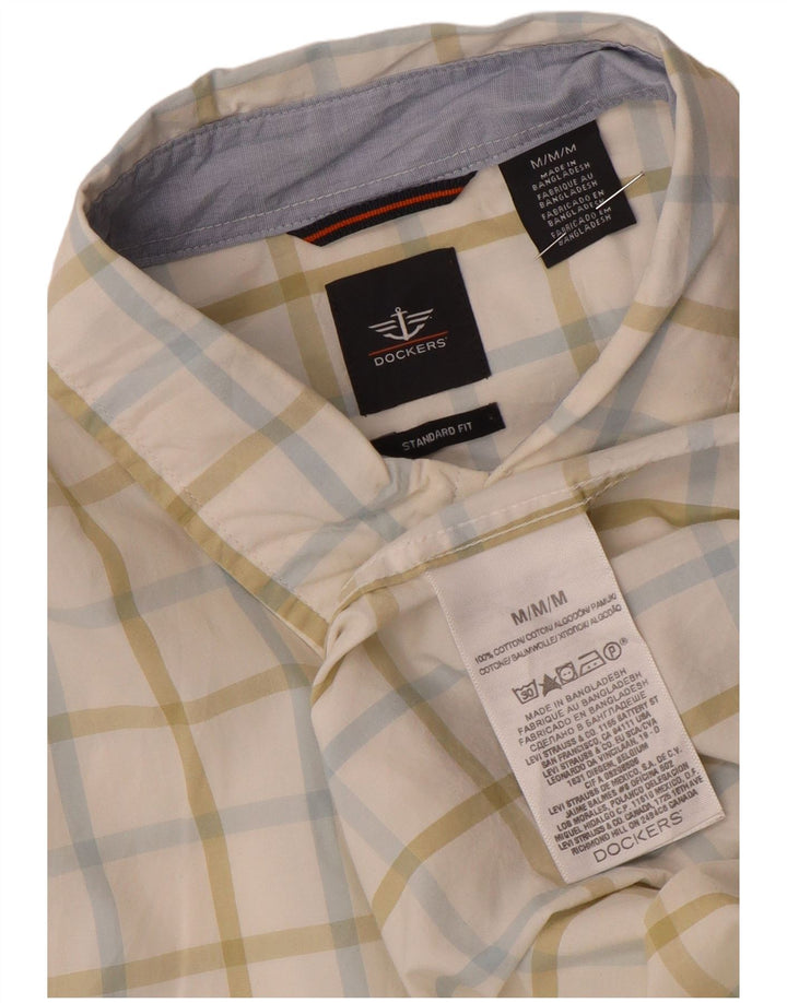 Dockers Herre Standard Fit skjorte Medium hvid ternet bomuld