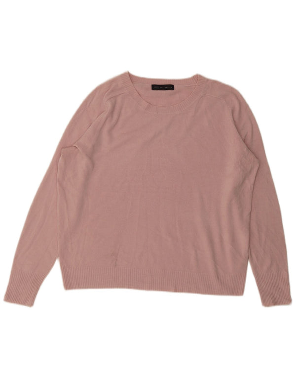 Marks & Spencer Damen-Pullover mit Rundhalsausschnitt, Gr. 18, XL, Rosa, Acryl