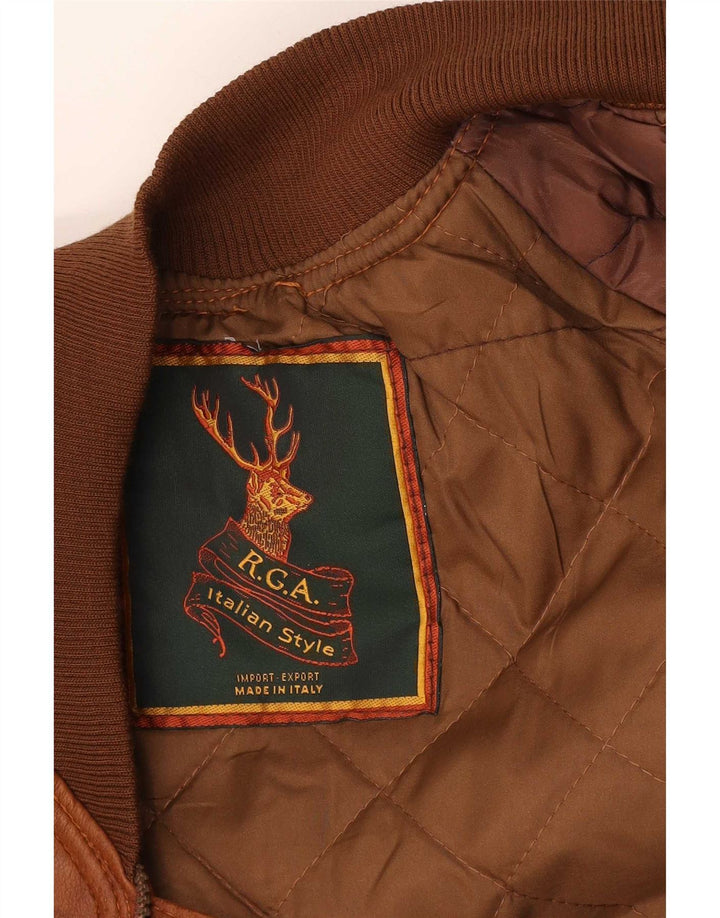 Vintage Mens Leather Jacket UK 40 Large Brown