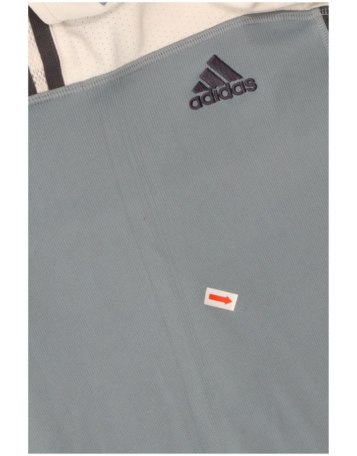 ADIDAS Herre T-Shirt Top UK 40/42 Medium White Colourblock Polyester