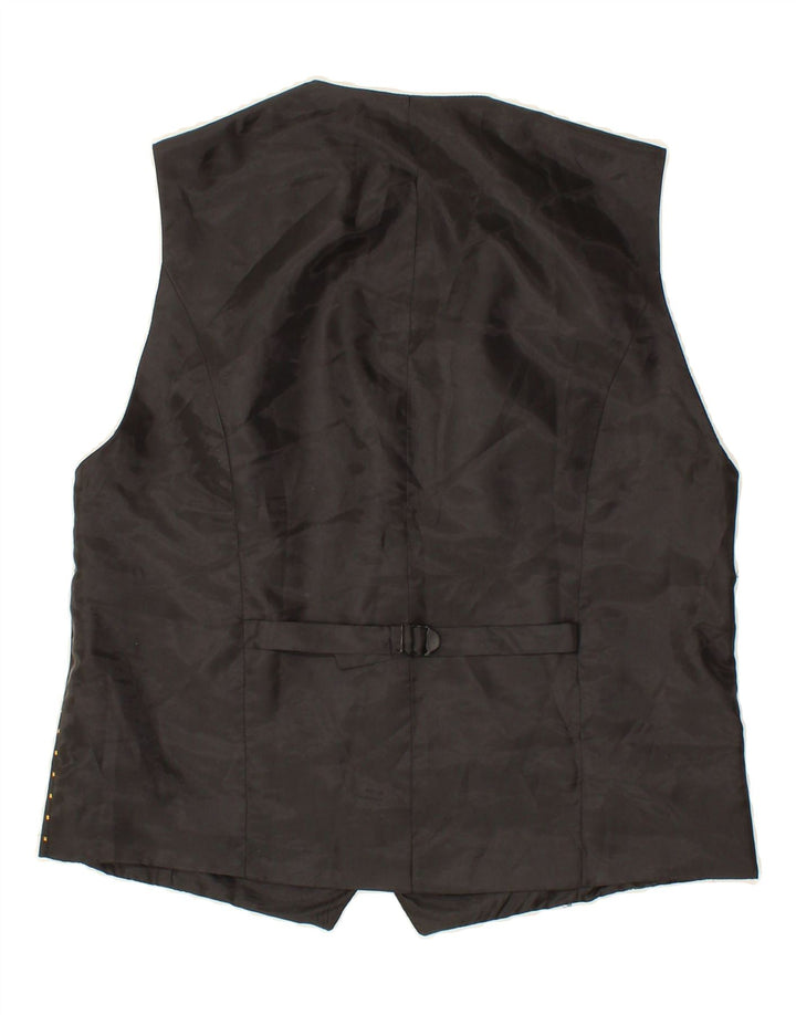 VINTAGE Womens Waistcoat EU 44 XL Black Geometric Wool Vintage Vintage and Second-Hand Vintage from Messina Hembry 