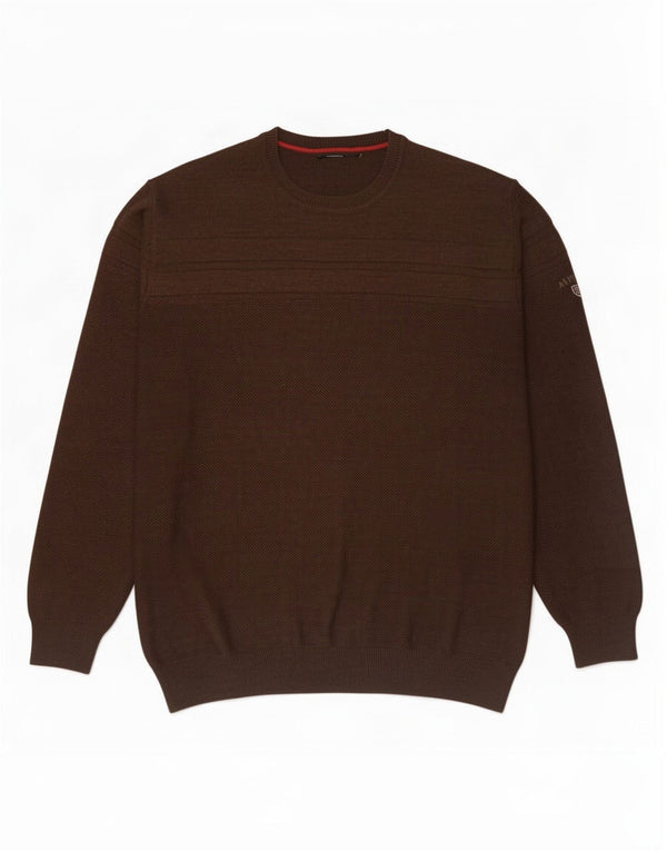 Navigare Mens Crew Neck Jumper Sweater Large Brown