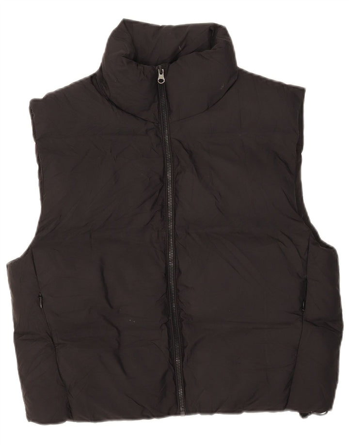 ZARA Womens Crop Oversized Padded Gilet UK 6 XS Black Polyester
