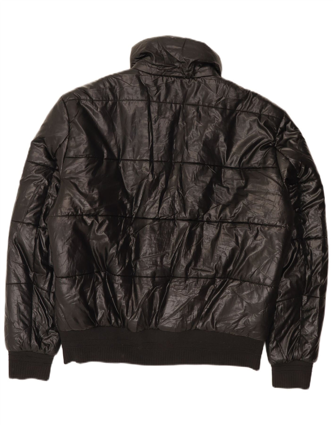 Jaqueta acolchoada masculina Zara UK 40 grande poliéster preto