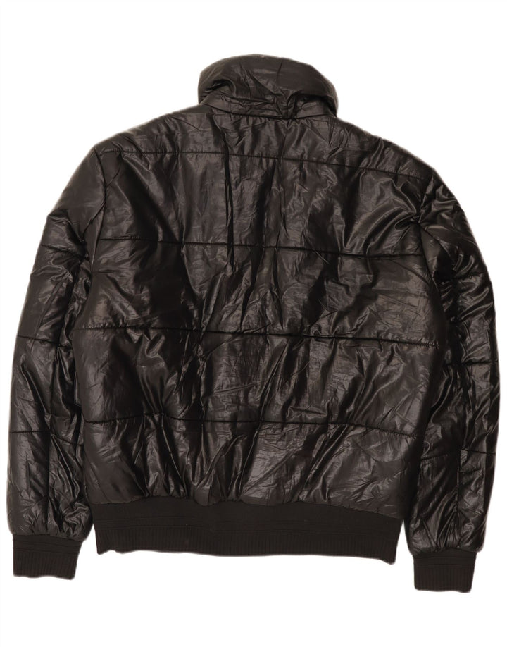 Jaqueta acolchoada masculina Zara UK 40 grande poliéster preto