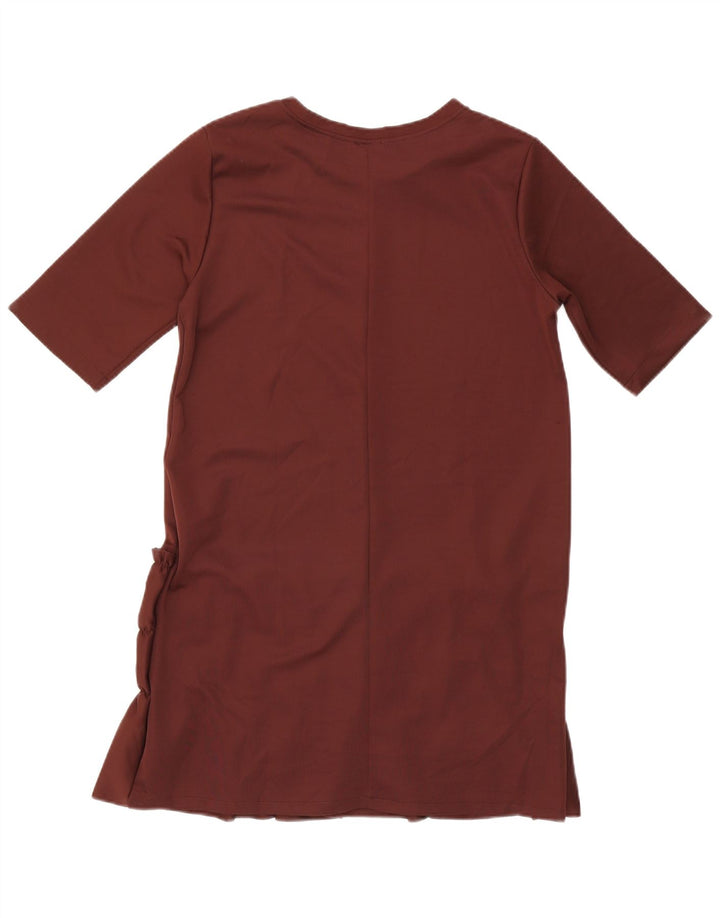 Zara Damen Etuikleid mit Rüschen vorne, UK 14, Größe L, braun, Polyester
