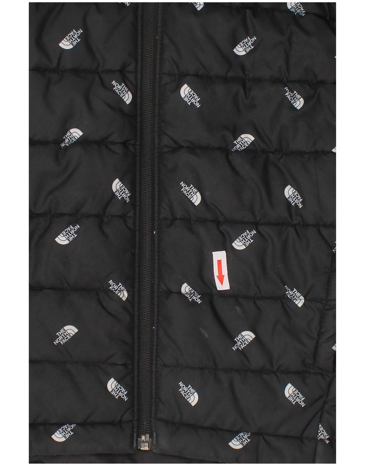 The North Face Boys Graphic Hooded Padded Jacket 9-10 Years Medium Black