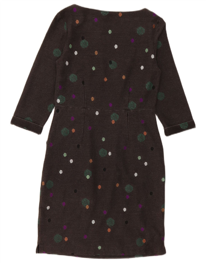 White Stuff Womens 3/4 Sleeve Sheath Dress UK 10 Small Grey Spotted