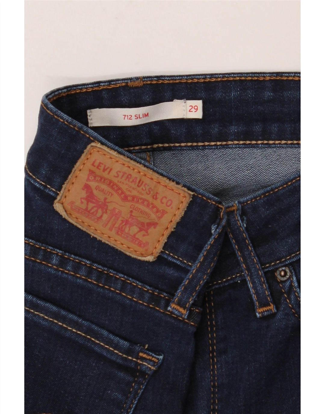 LEVI'S Womens 712 Slim Jeans W29 L31 Navy Blue Cotton