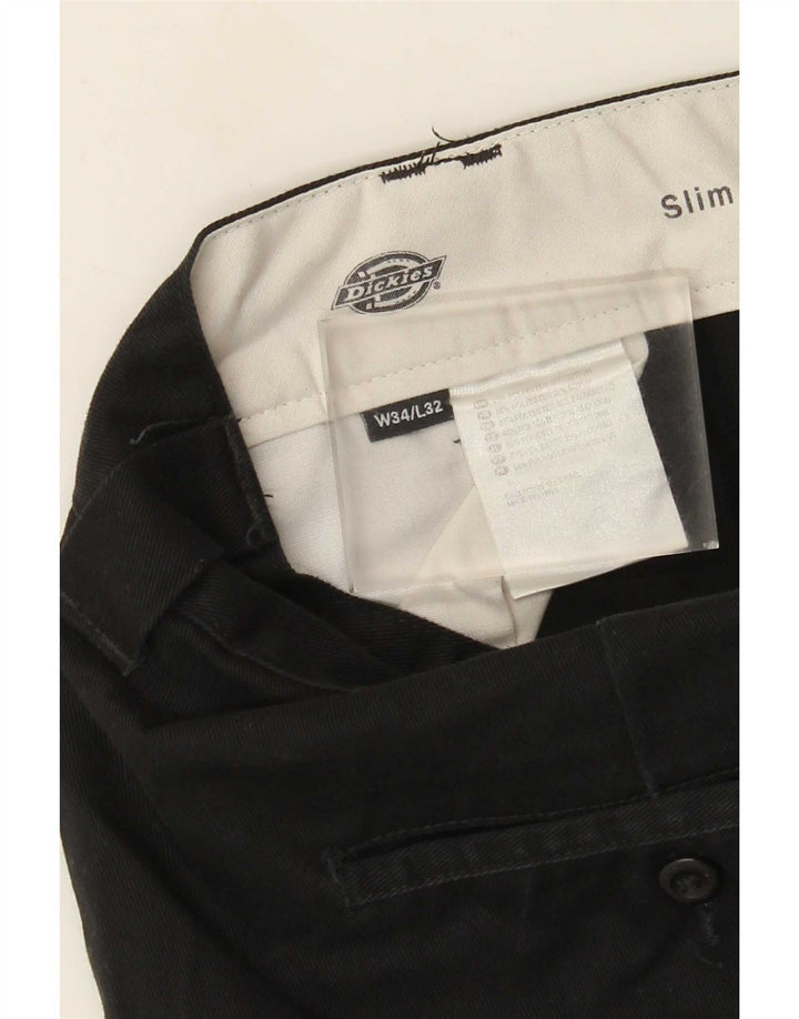 Dickies muške ravne chino hlače W34 L32 crni poliester