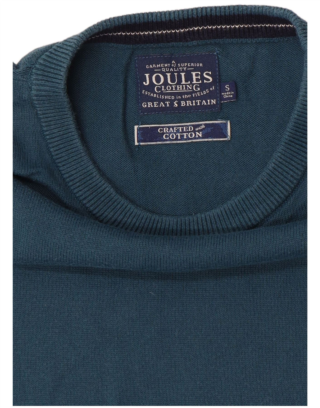 Joules Mens Boat Neck Jumper Sweater Small Blue Cotton