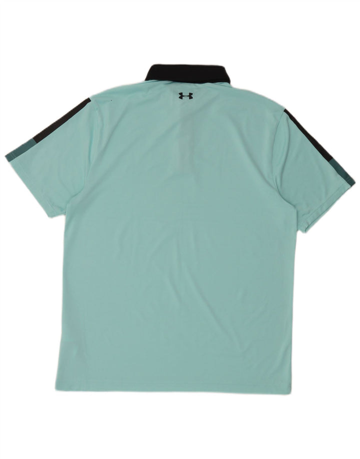 Polo da rugby da uomo Under Armour, grande, in poliestere color block blu