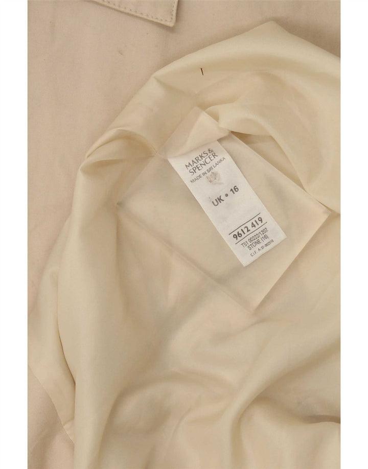 Marks & Spencer Womens Trench Coat UK 16 Large Beige Cotton Classic