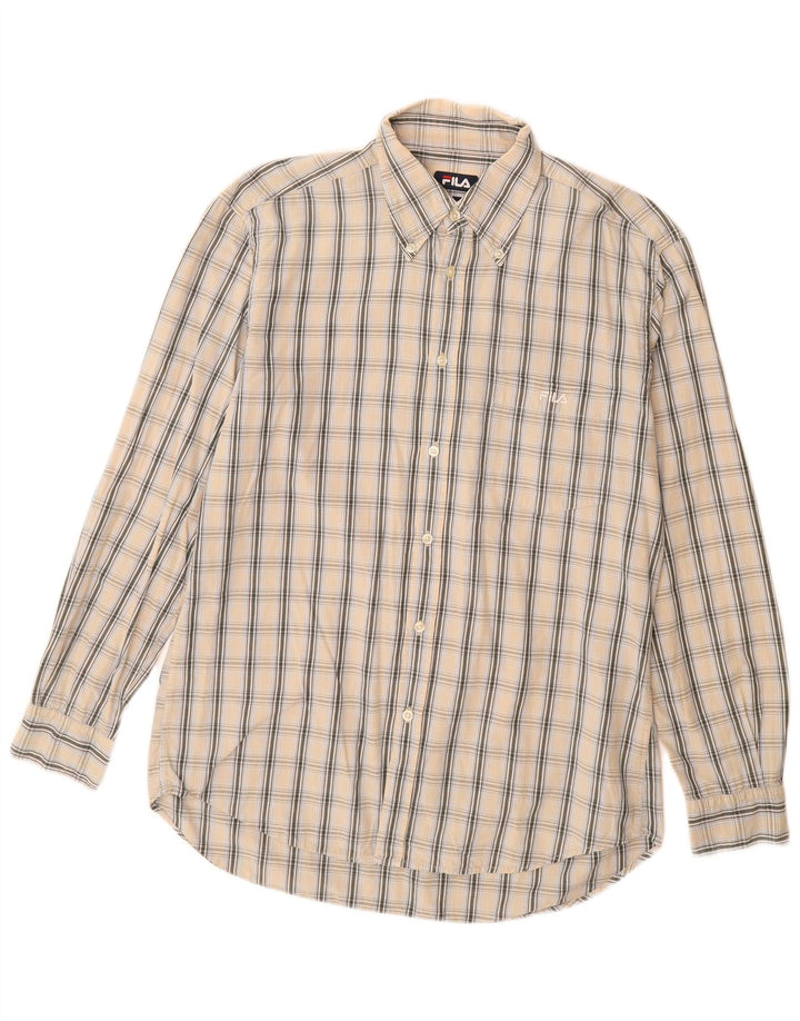 Fila Mens Shirt Large Beige Cotton