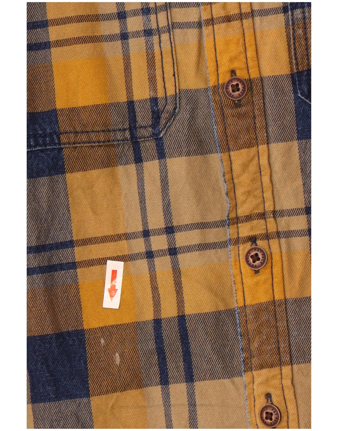 Fat Face Mens Regular Fit Flannel Shirt Large Yellow Check Cotton