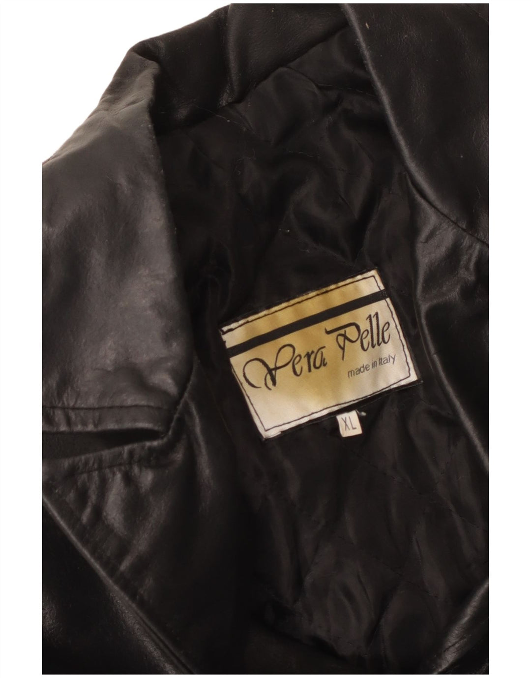 manteau en cuir femme vintage UK 18 XL Cuir Noir