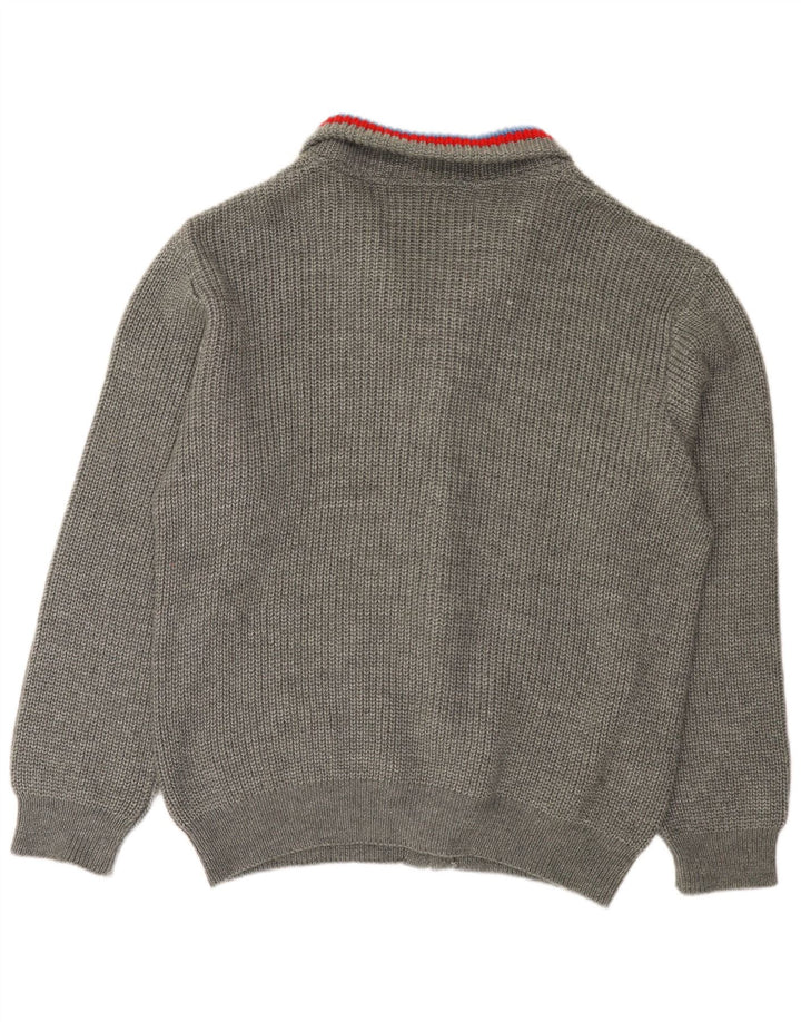 Kappa Mens Cardigan Sweater XL Grey Wool